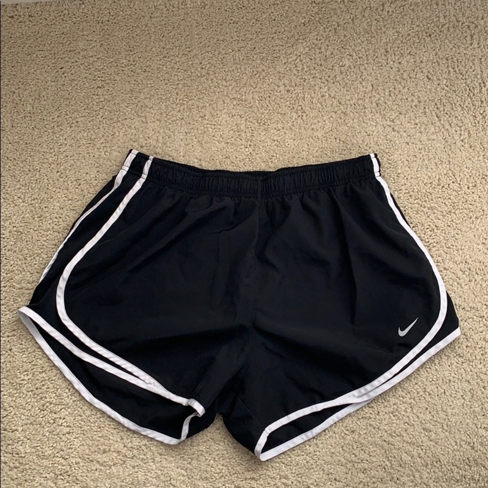 Classic black and white Nike running shorts